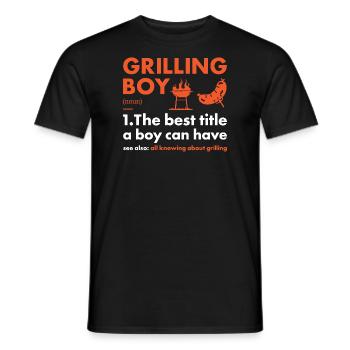 Griller Boy Definition Grilling - Men's T-Shirt - black - Front - AI Model Male 178 light (178cm)