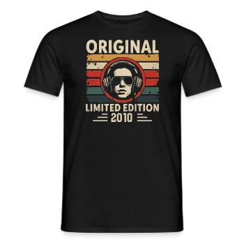 Original 2010 Rétro Anniversaire 2010 Vintage 2010 - T-shirt homme - noir - Devant - AI Model Male 178 light (178cm)