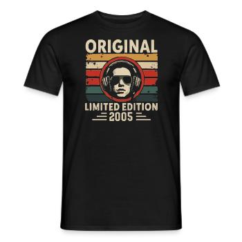 Original 2005 Retro Anniversary 2005 Vintage 2005 - Men's T-Shirt - black - Front - AI Model Male 178 light (178cm)