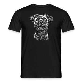 Border Terrier Portrait Chien Chien - T-shirt homme - noir - Devant - AI Model Male 178 light (178cm)