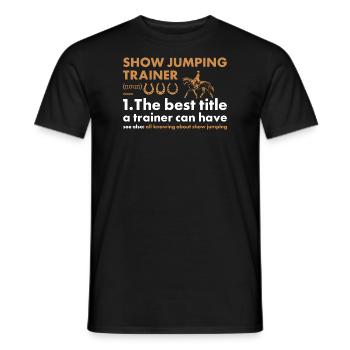 Jumper Trainer Définition Saut d’obstacles - T-shirt homme - noir - Devant - AI Model Male 178 light (178cm)