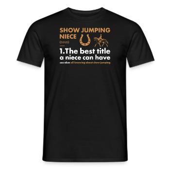 Saut d’obstacles Nièce Définition Saut d’obstacles - T-shirt homme - noir - Devant - AI Model Male 178 light (178cm)