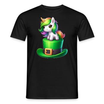 Süßes Einhorn St. Patrick's Day Kleeblatt - Männer T-Shirt - Schwarz - Vorne - AI Model Male 178 light (178cm)