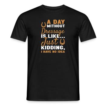 Cavalier Une journée sans dressage - T-shirt homme - noir - Devant - AI Model Male 178 light (178cm)