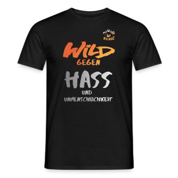Die Wilden Kerle Wild Gegen Hass Statement Design - Männer T-Shirt - Schwarz - Vorne - AI Model Male 178 light (178cm)
