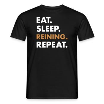Pure Eat Sleep Reining - Men's T-Shirt - black - Front - AI Model Male 178 light (178cm)