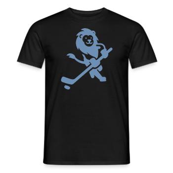 Löwe Wildkatze Eishockeyspieler Silhouette Minimal - Männer T-Shirt - Schwarz - Vorne - AI Model Male 178 light (178cm)