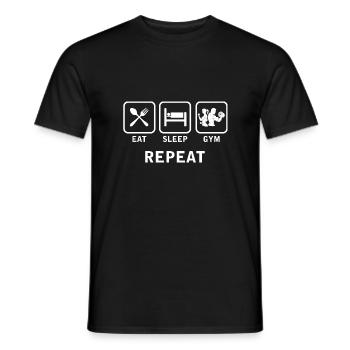 Eat sleep gym repeat - Men's T-Shirt - black - Front - AI Model Male 178 light (178cm)