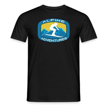 aventures alpines, ski, snowboard, sports extrêmes - T-shirt homme - noir - Devant - AI Model Male 178 light (178cm)