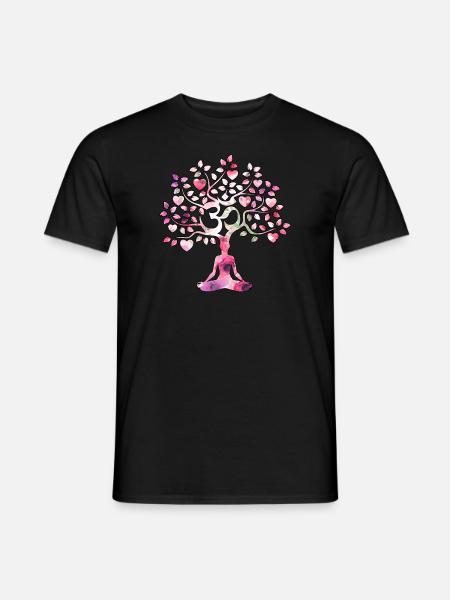 Yoga Om meditazione Zen Om Tree - T-shirt uomo - nero