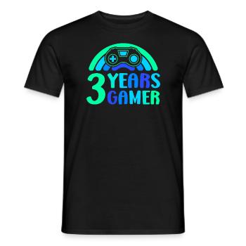 3ème anniversaire garçon 3 ans contrôleur de jeu - T-shirt homme - noir - Devant - AI Model Male 178 light (178cm)