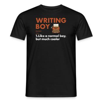 Writer Boy Definition Writing - Men's T-Shirt - black - Front - AI Model Male 178 light (178cm)