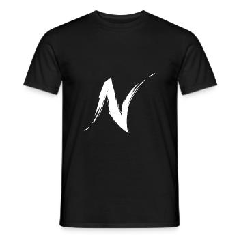 Buchstabe N in Weiß Modern Neu - Männer T-Shirt - Schwarz - Vorne - AI Model Male 178 light (178cm)