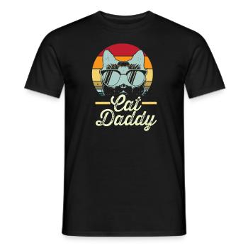 Cat Daddy retro - T-shirt homme - noir - Devant - AI Model Male 178 light (178cm)