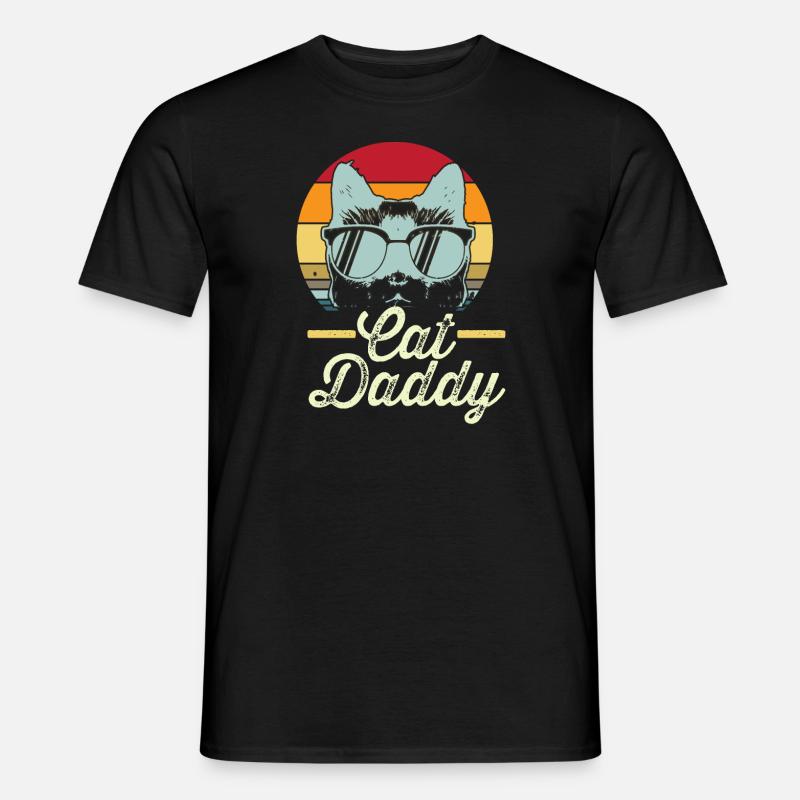 Cat Daddy retro - Männer T-Shirt - Schwarz