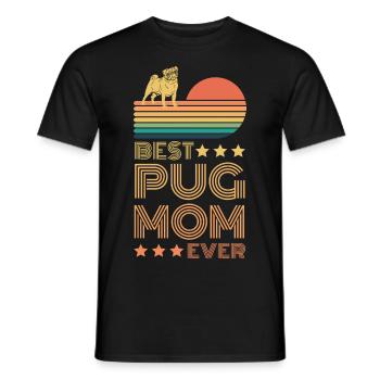 Beste Mops Hund Mama Mutter für Mops Liebhaber - Männer T-Shirt - Schwarz - Vorne - AI Model Male 178 light (178cm)
