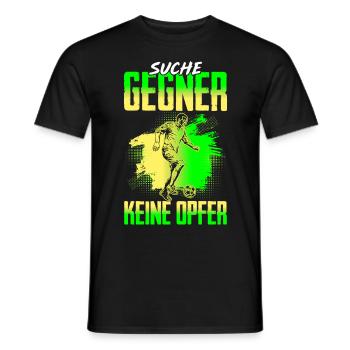 Fussballspieler Suche Gegner Keine Opfer - Männer T-Shirt - Schwarz - Vorne - AI Model Male 178 light (178cm)