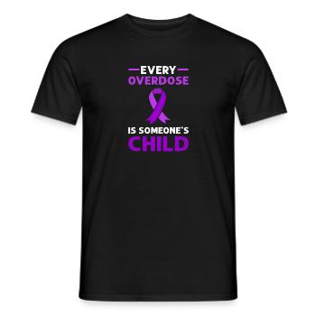 Any overdose is someone's child. - Men's T-Shirt - black - Front - AI Model Male 178 light (178cm)