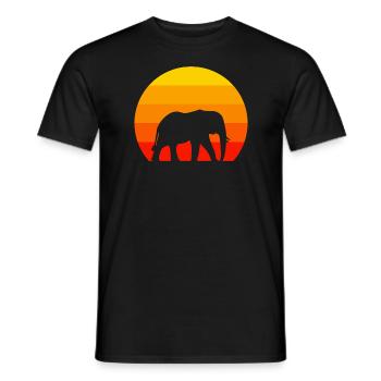 Africa Animal Lovers Retro Zoo Animal Elephant - Men's T-Shirt - black - Front - AI Model Male 178 light (178cm)