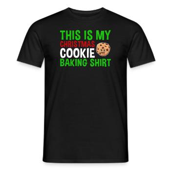 Baking Christmas Cookie Baking Cookies - Men's T-Shirt - black - Front - AI Model Male 178 light (178cm)
