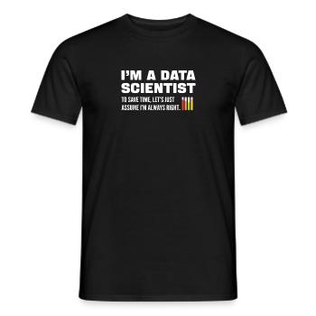 Data science. Big data analytics. For - Men's T-Shirt - black - Front - AI Model Male 178 light (178cm)