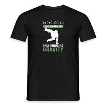 Papa parkour. Parcours père. Courir librement. Parkour - T-shirt homme - noir - Devant - AI Model Male 178 light (178cm)
