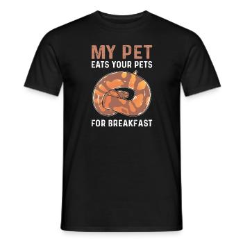 Mon animal mange votre animal de compagnie pour le petit déjeuner. - T-shirt homme - noir - Devant - AI Model Male 178 light (178cm)