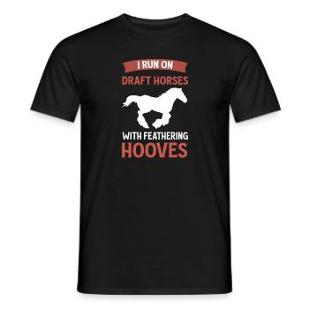 Chevaux de trait avec sabots élastiques. Clydesdale - T-shirt homme - noir - Devant - AI Model Male 178 light (178cm)