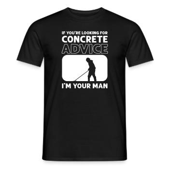 Conseils sur le béton. Maçons en ciment. Pavés en béton - T-shirt homme - noir - Devant - AI Model Male 178 light (178cm)