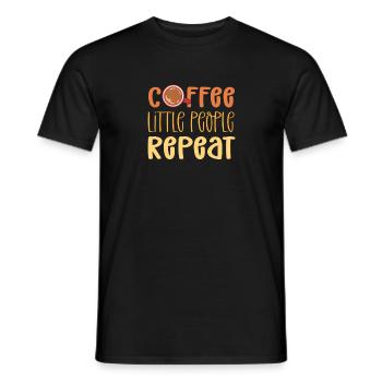 Kaffee. Kleine Leute. Wiederholen. - Männer T-Shirt - Schwarz - Vorne - AI Model Male 178 light (178cm)