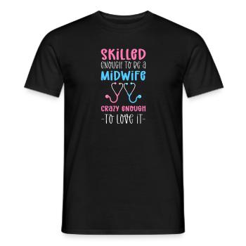 Geburtshelferin. Geburtshelferin Und Hebamme. Ob - Männer T-Shirt - Schwarz - Vorne - AI Model Male 178 light (178cm)