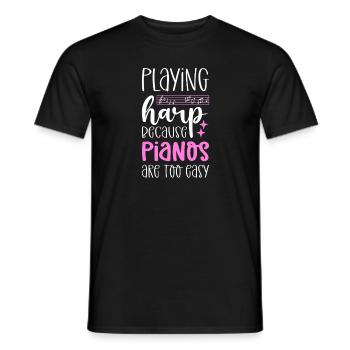 Jouer de la harpe parce que les pianos sont trop simples - T-shirt homme - noir - Devant - AI Model Male 178 light (178cm)