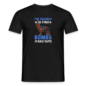 Ich Bin Darauf Trainiert, Bomben Und Bösewichte - Männer T-Shirt - Schwarz - Vorne - AI Model Male 178 light (178cm)