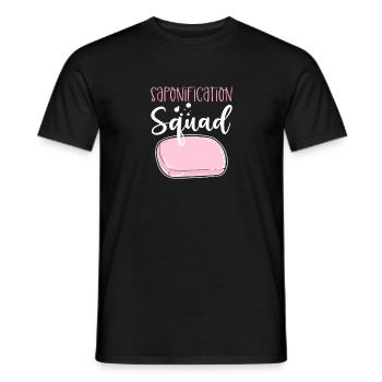 Saponification Command. Soap production - Men's T-Shirt - black - Front - AI Model Male 178 light (178cm)
