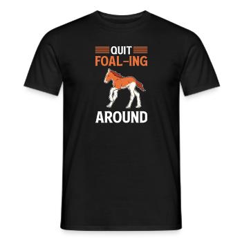 Arrêtez de pouliner. Cheval écossais des Highlands. - T-shirt homme - noir - Devant - AI Model Male 178 light (178cm)