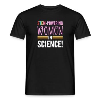 Stem-powering Women In Science. Steminist - Männer T-Shirt - Schwarz - Vorne - AI Model Male 178 light (178cm)