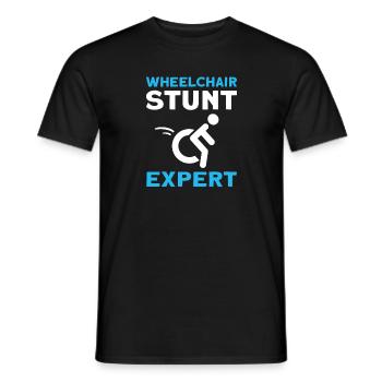 Rollstuhl-stunt-experte. Rollstuhl Handicap - Männer T-Shirt - Schwarz - Vorne - AI Model Male 178 light (178cm)