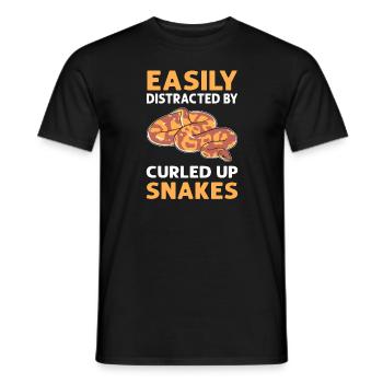 Easily distracted By coiled snakes. - Men's T-Shirt - black - Front - AI Model Male 178 light (178cm)