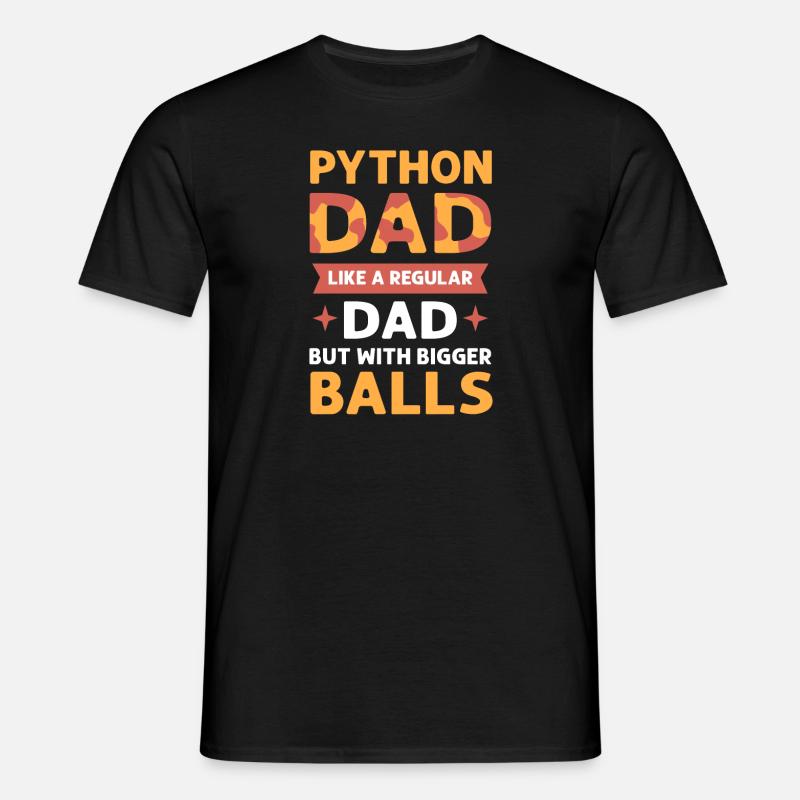 Python-vater. Herpetologen. Königspython - Männer T-Shirt - Schwarz