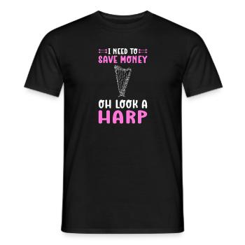 Harfenmusiker. Für Harfenisten, Harfenmädchen Und - Männer T-Shirt - Schwarz - Vorne - AI Model Male 178 light (178cm)