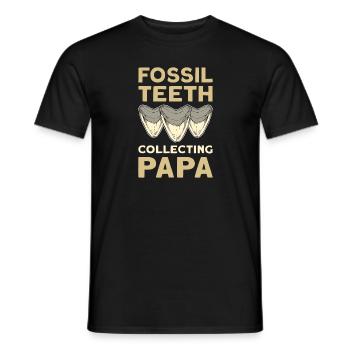 Dents fossiles Collecte de papa. Megalodon - T-shirt homme - noir - Devant - AI Model Male 178 light (178cm)