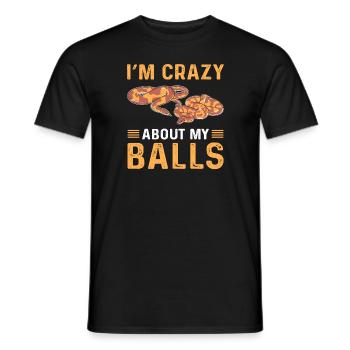 I Am Crazy About My Eggs. Royal - Men's T-Shirt - black - Front - AI Model Male 178 light (178cm)