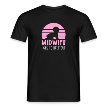 Hebamme, Die Helfen Kann. Krankenschwester Für - Männer T-Shirt - Schwarz - Vorne - AI Model Male 178 light (178cm)