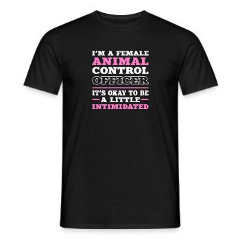 Aco Fille. Inspectrice des animaux - T-shirt homme - noir - Devant - AI Model Male 178 light (178cm)