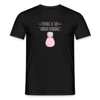 There is not "enough perfume". Soap production - Men's T-Shirt - black - Front - AI Model Male 178 light (178cm)