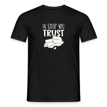 Nous comptons sur le savon. Saponification. - T-shirt homme - noir - Devant - AI Model Male 178 light (178cm)