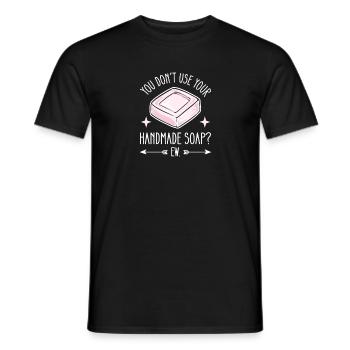 Don't use Handmade Soap? Yuck. - Men's T-Shirt - black - Front - AI Model Male 178 light (178cm)