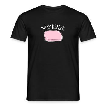 Marchands de savon. Saponification. Production de savon - T-shirt homme - noir - Devant - AI Model Male 178 light (178cm)