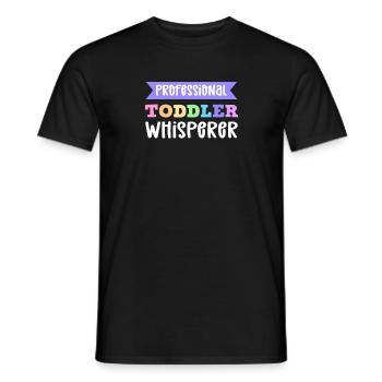 Chuchoteur professionnel pour tout-petits. Assistante maternelle - T-shirt homme - noir - Devant - AI Model Male 178 light (178cm)