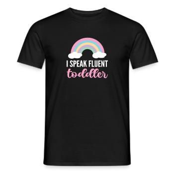 Je parle couramment bambin. Assistante maternelle - T-shirt homme - noir - Devant - AI Model Male 178 light (178cm)